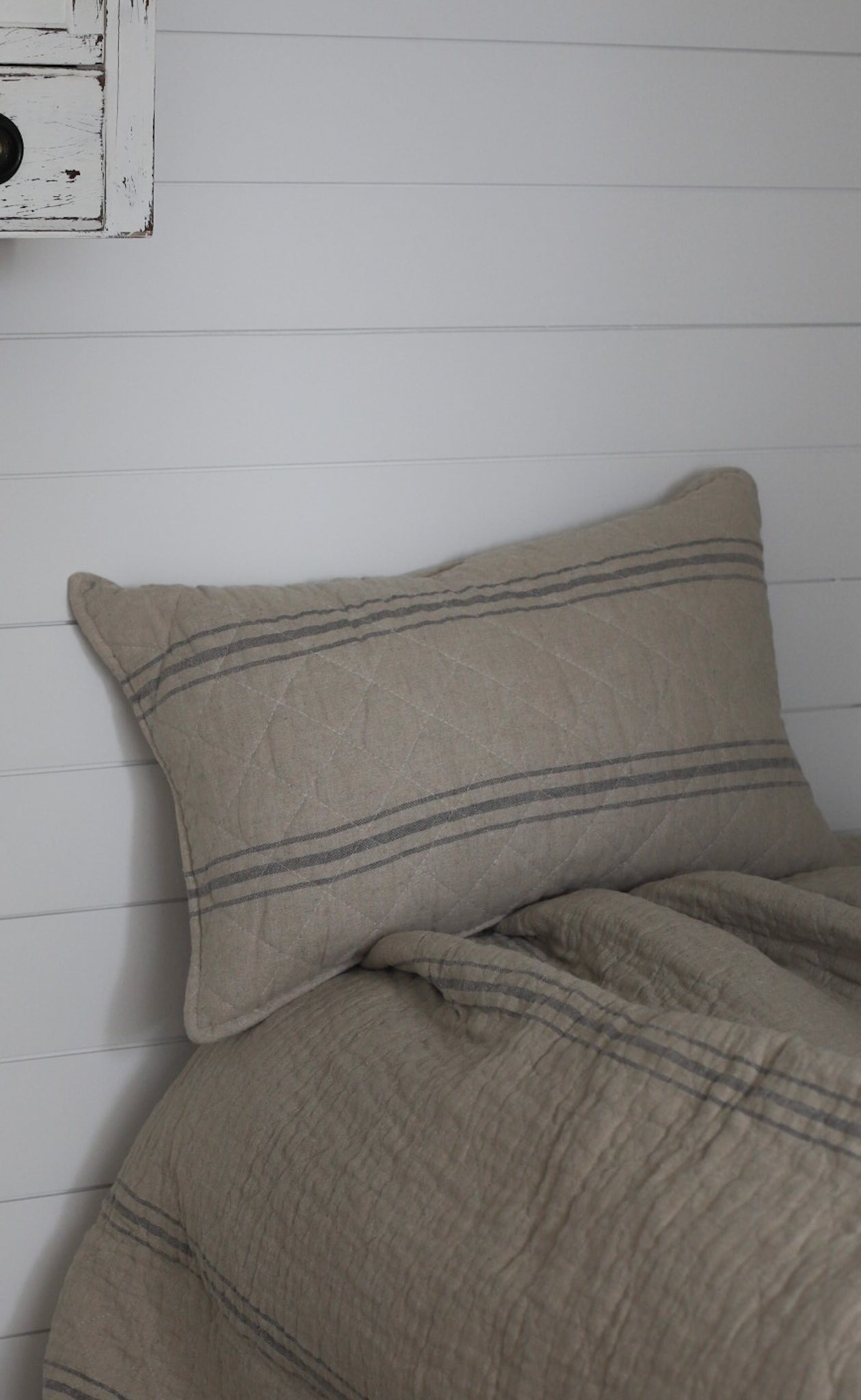 French Blue Quilted Cushion