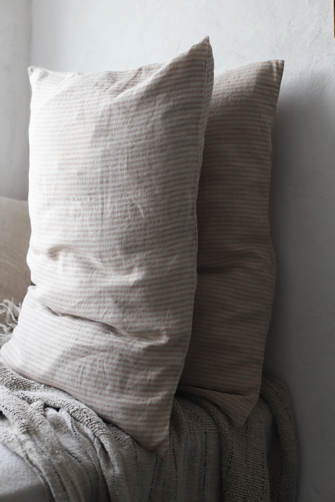 Noemi Pillowcase set of two - Sandstone stripe