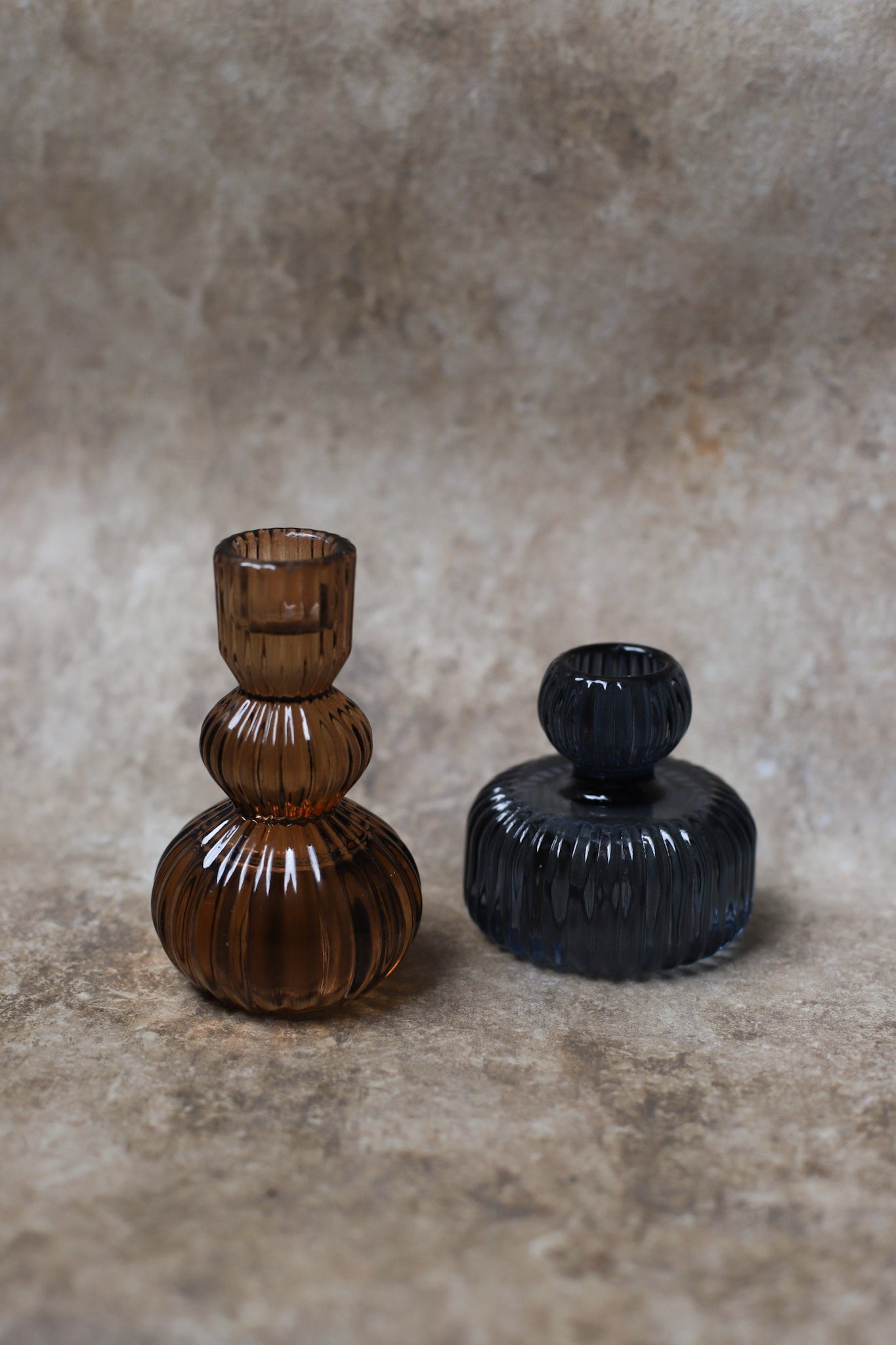 Mattia candleholder Navy/ Amber
