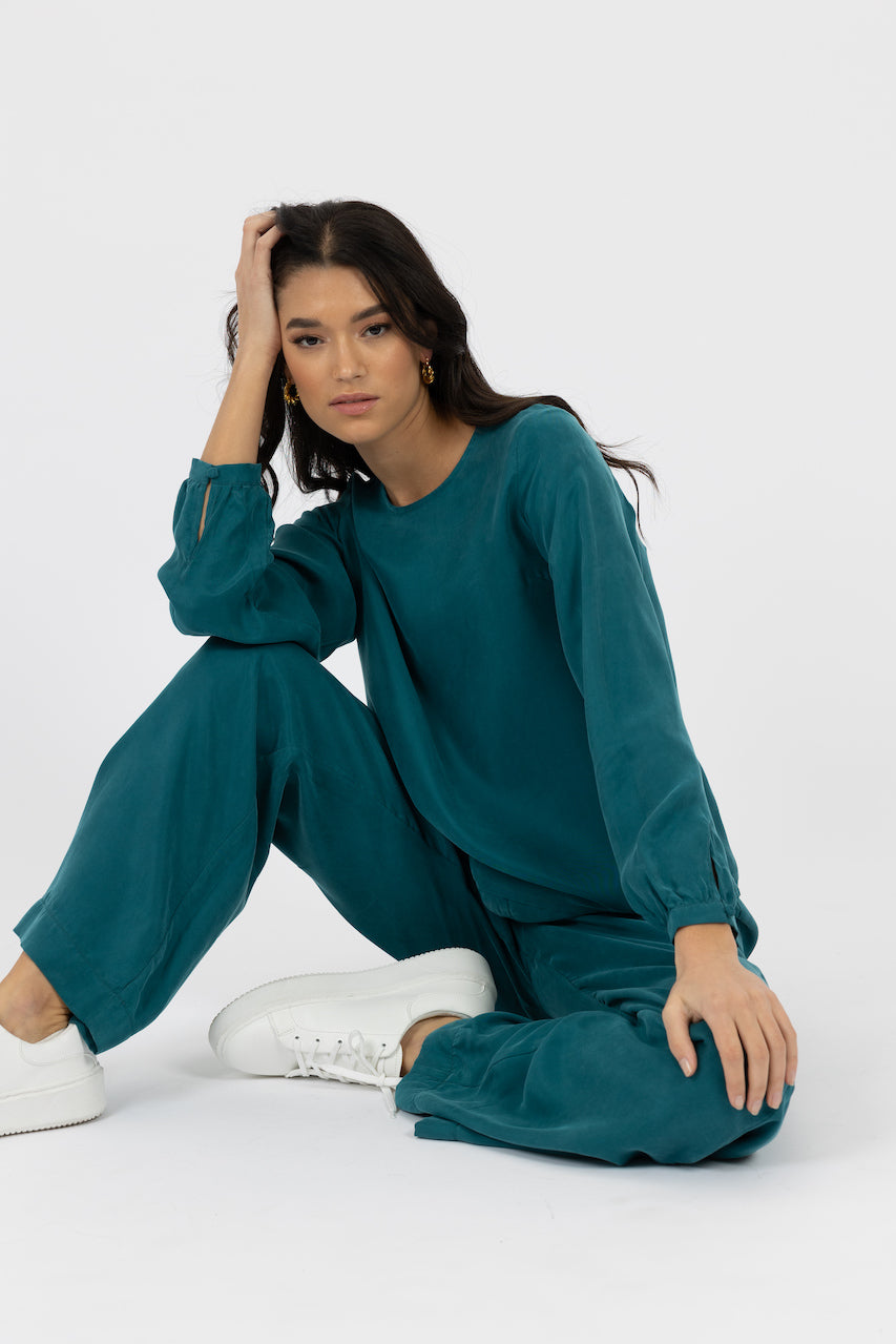 SARA BLOUSE - TEAL