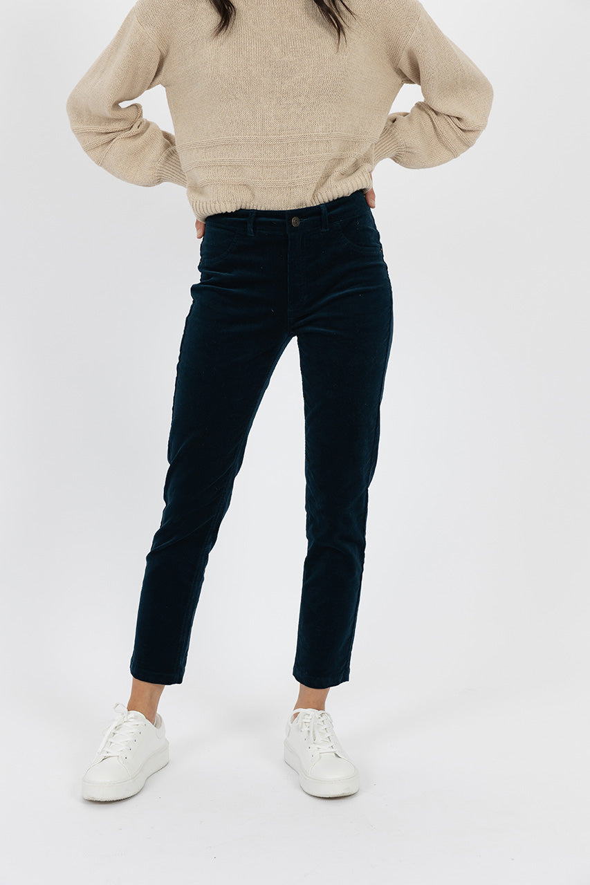 QUEEN CORD PANTS - MOSS