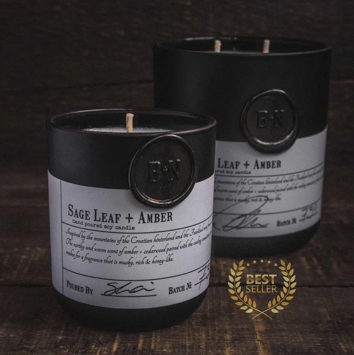 Blanc + Nero Sage Leaf + Amber candle