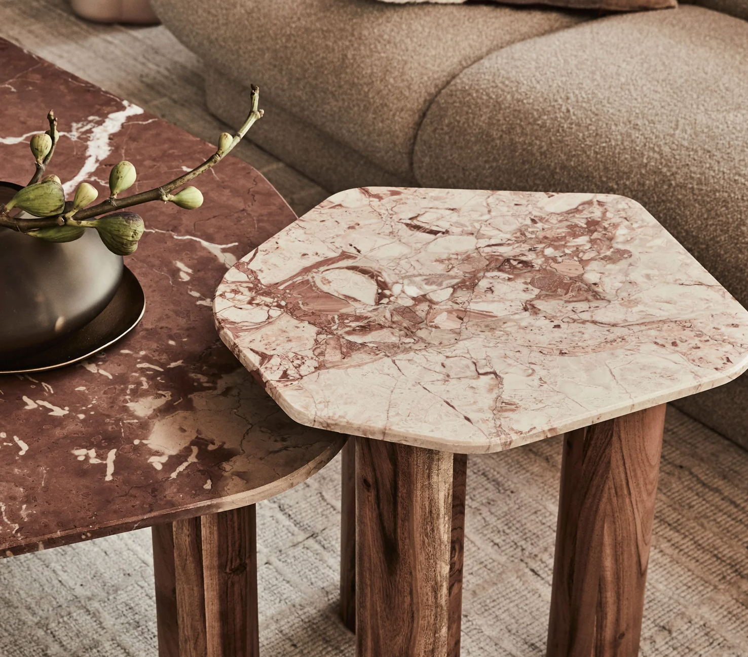 Jackson Marble Side Table Pink Lagoon
