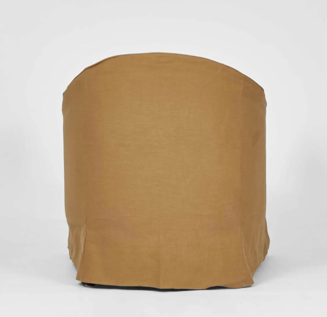 Condo Linen Slip Cover Armchair - Nutmeg