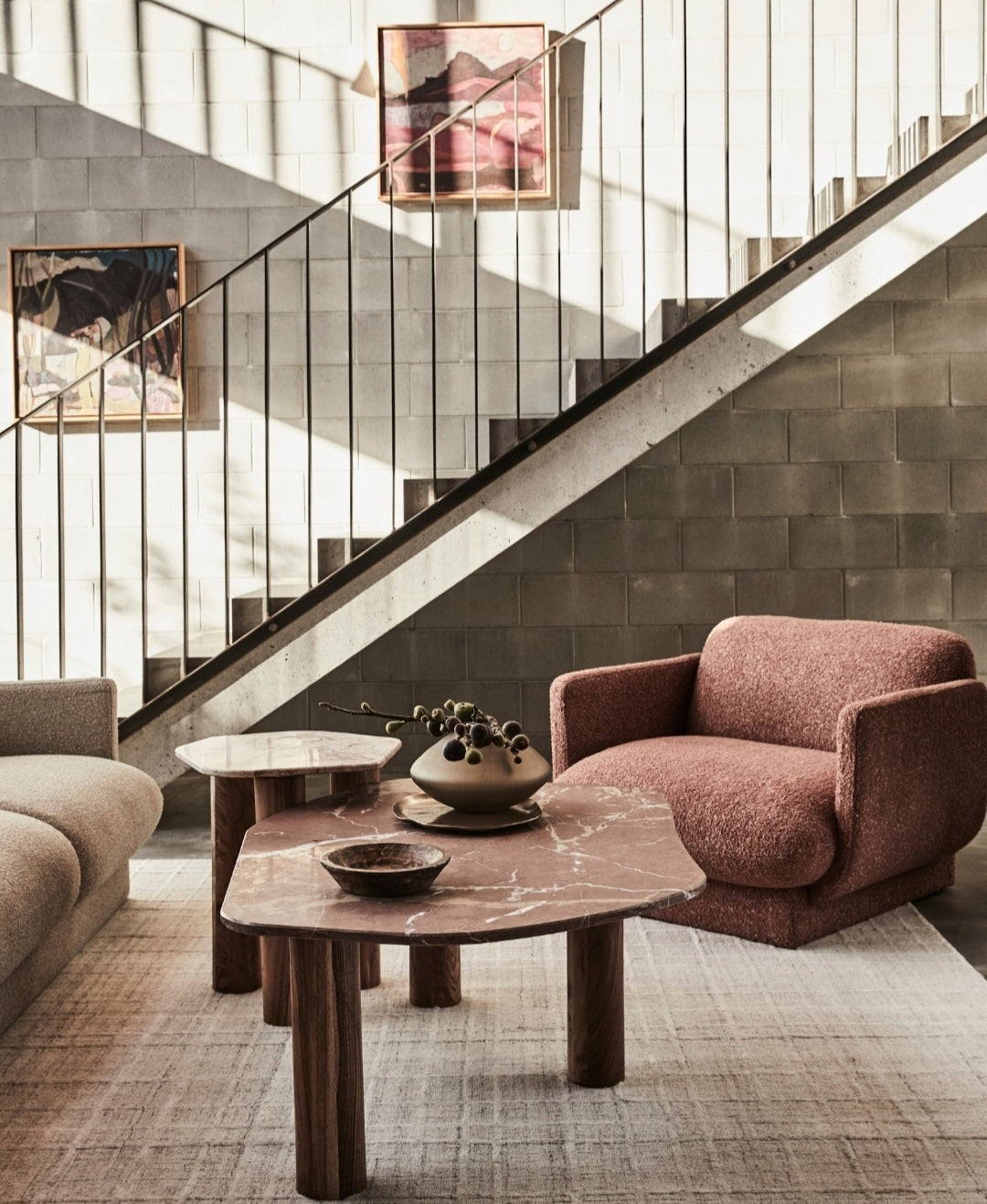 Pedro Red Alicante Marble Coffee Table