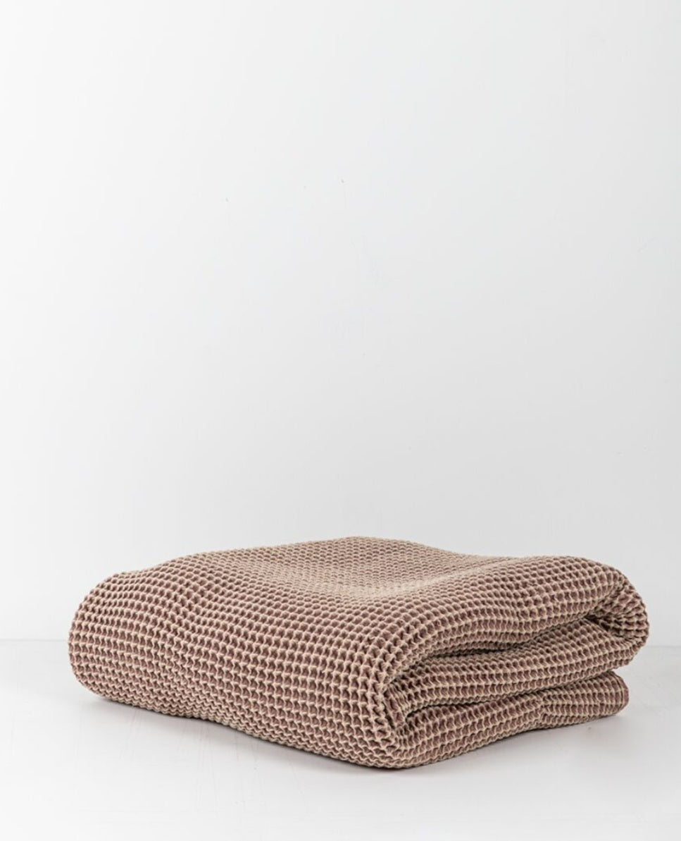 Waffle Fleece Throw Blush